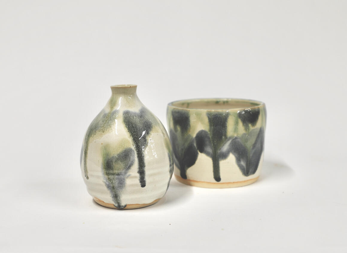 "Vase and pot set" 2024, Glazed Stoneware