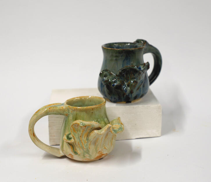 &quot;Mushroom Tea Mugs&quot; 2024, Glazed Stoneware