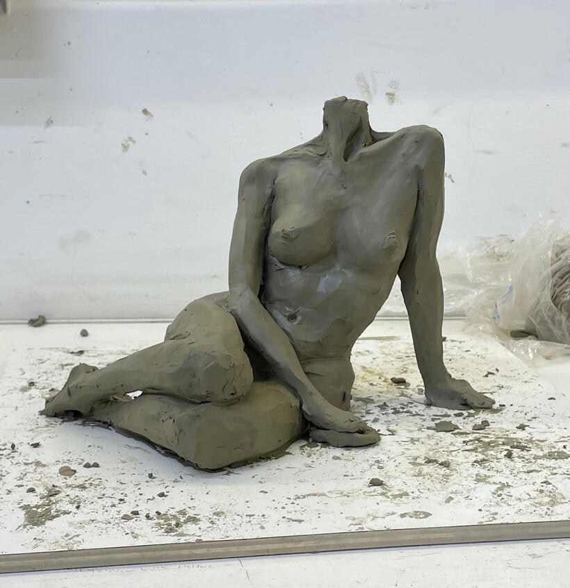 "Figure Study" 2023, Unfired Clay