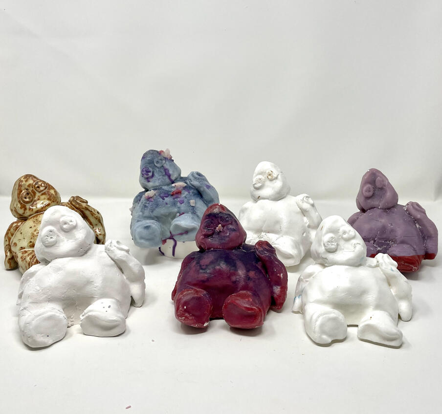 "Little Guys" 2022, Ceramic, plaster, urethane, and wax
