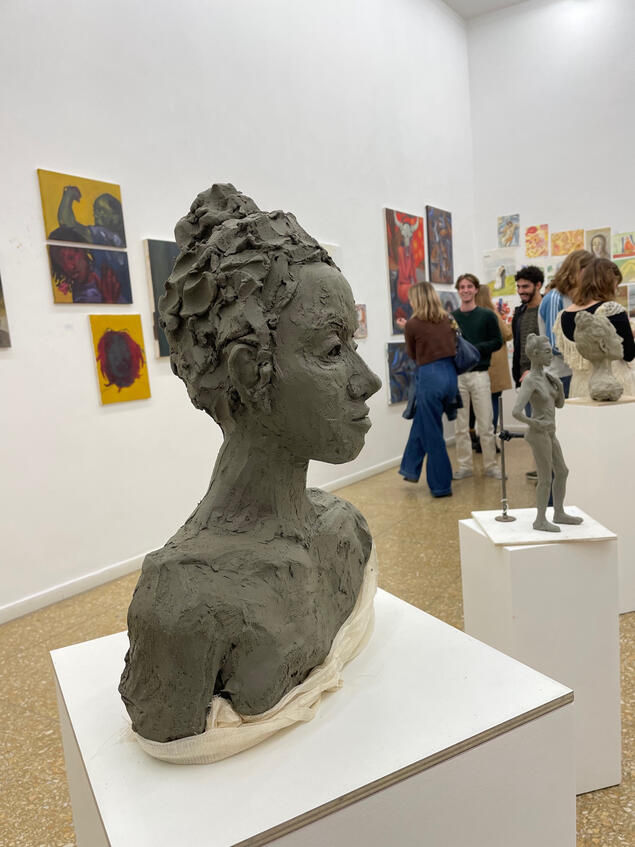 "Figure Study Bust" 2023, Unfired Clay