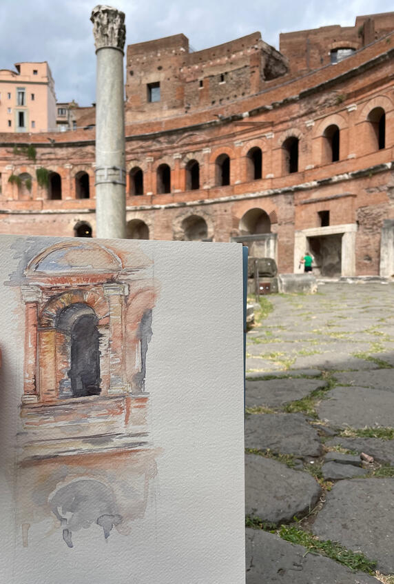 "Architecture Study" 2023, watercolor