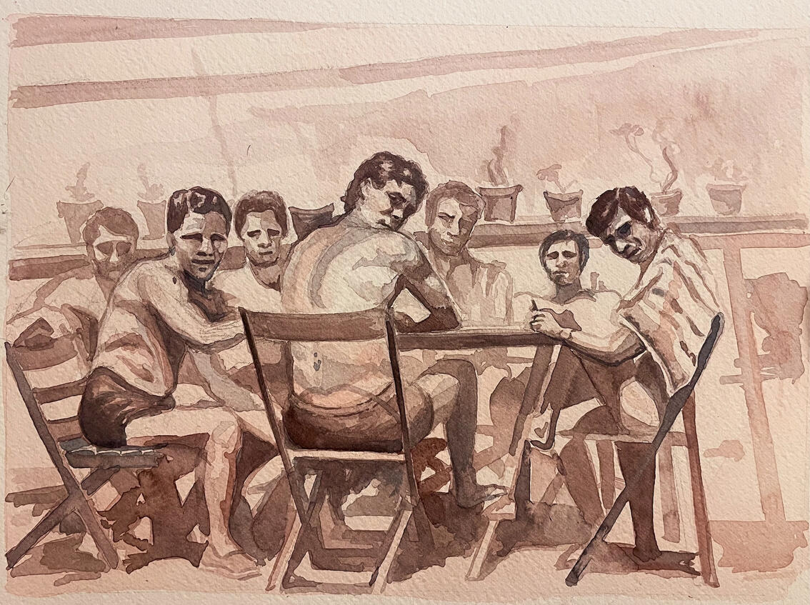 "Whose There?" 2024, Watercolor