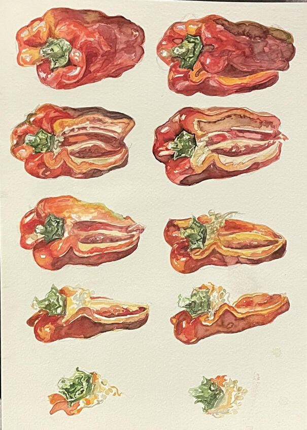 "Yum" 2023, watercolor