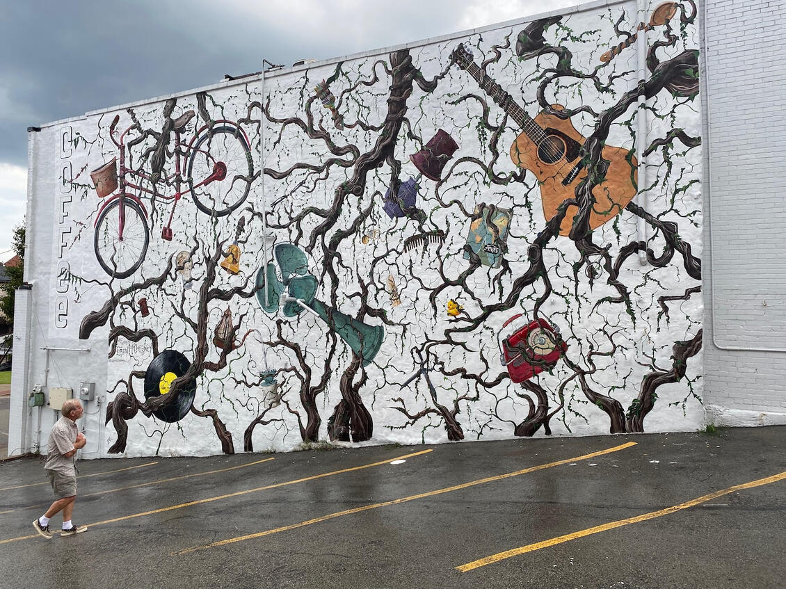 "Entangled" 2021, Acrylic on Stucco