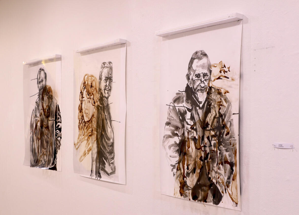 "The Bardons" 2024, Sumi and Walnut Ink Drawing