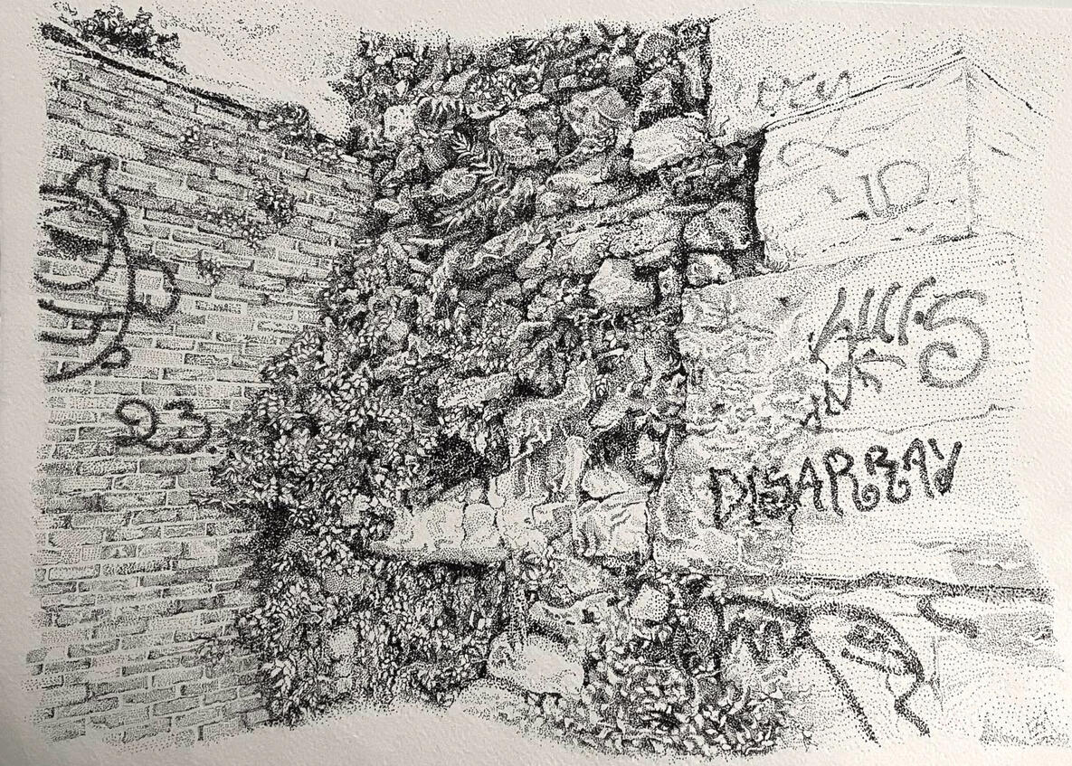 "Tevere" 2024, Micron Pen Drawing