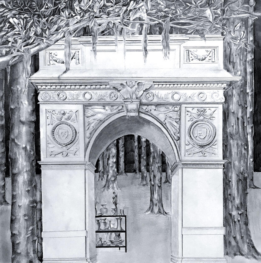 "Shelter" 2020, Graphite Drawing